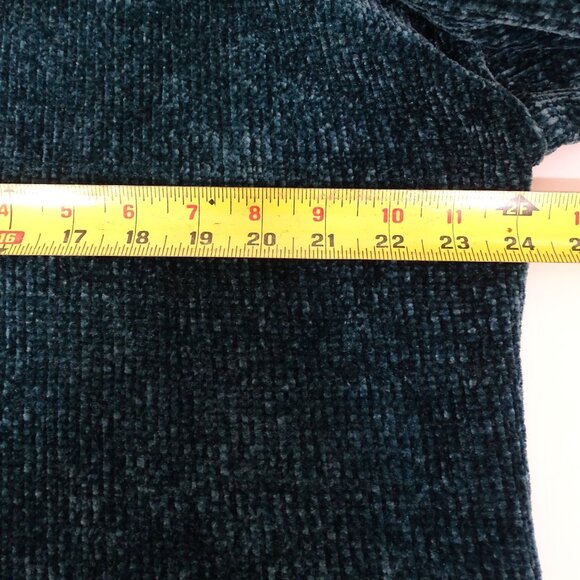 Time And Tru Chenille Turtleneck Sweater Gem Slate Green Women L 12 14 Long Slv - Picture 7 of 9